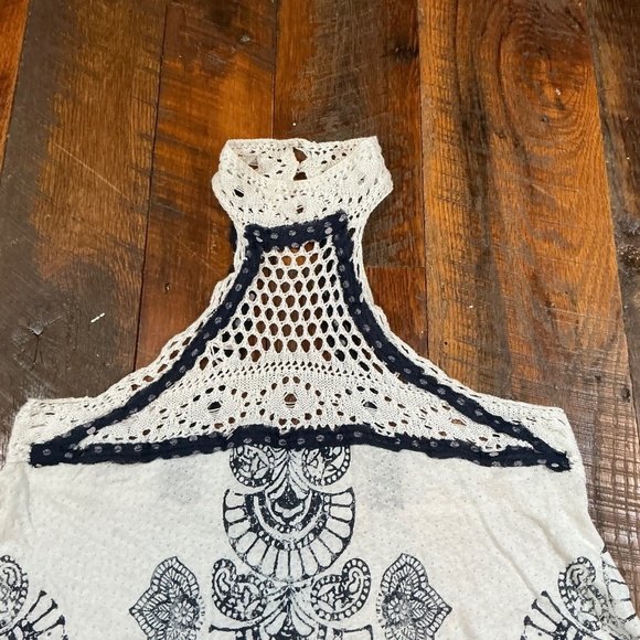 Free People Mandolin Embroidered Crochet Halter Top Boho Festival Tank - Picture 8 of 9